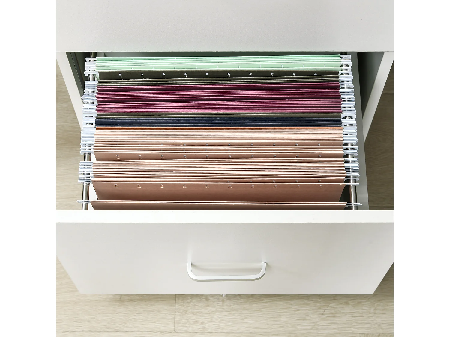 Armadietto da ufficio 2 cassetti 5 ruote in mdf e truciolato