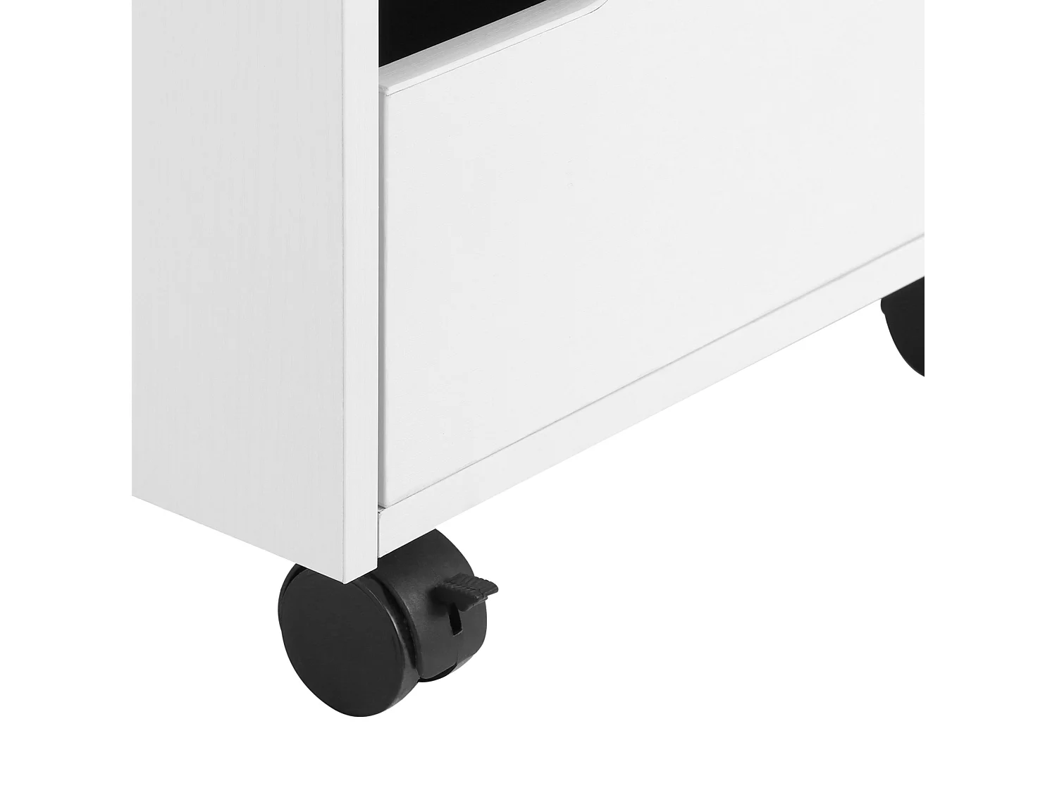 Cassettiera da ufficio a 3 cassetti in legno e metallo bianco