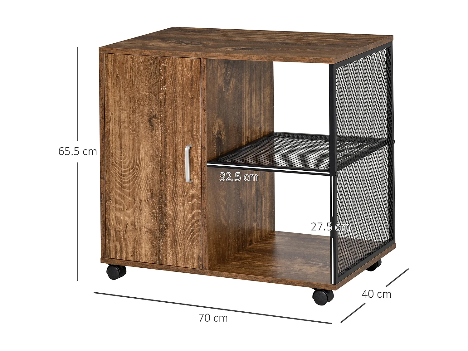 Mobile multiuso in stile nordico per stampante con rotelle