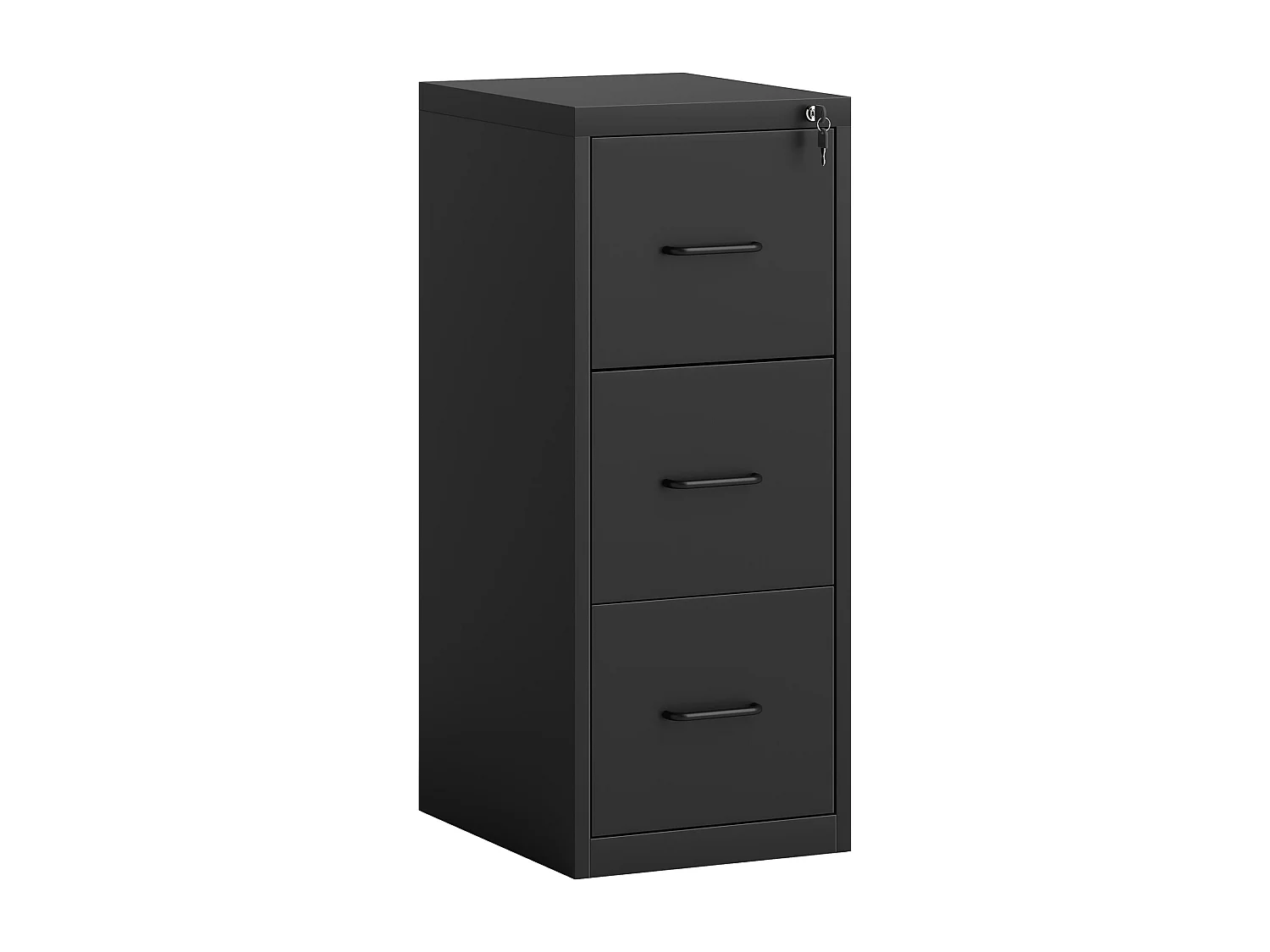 Schedario portadocumenti minimal a 3 cassetti in acciaio nero