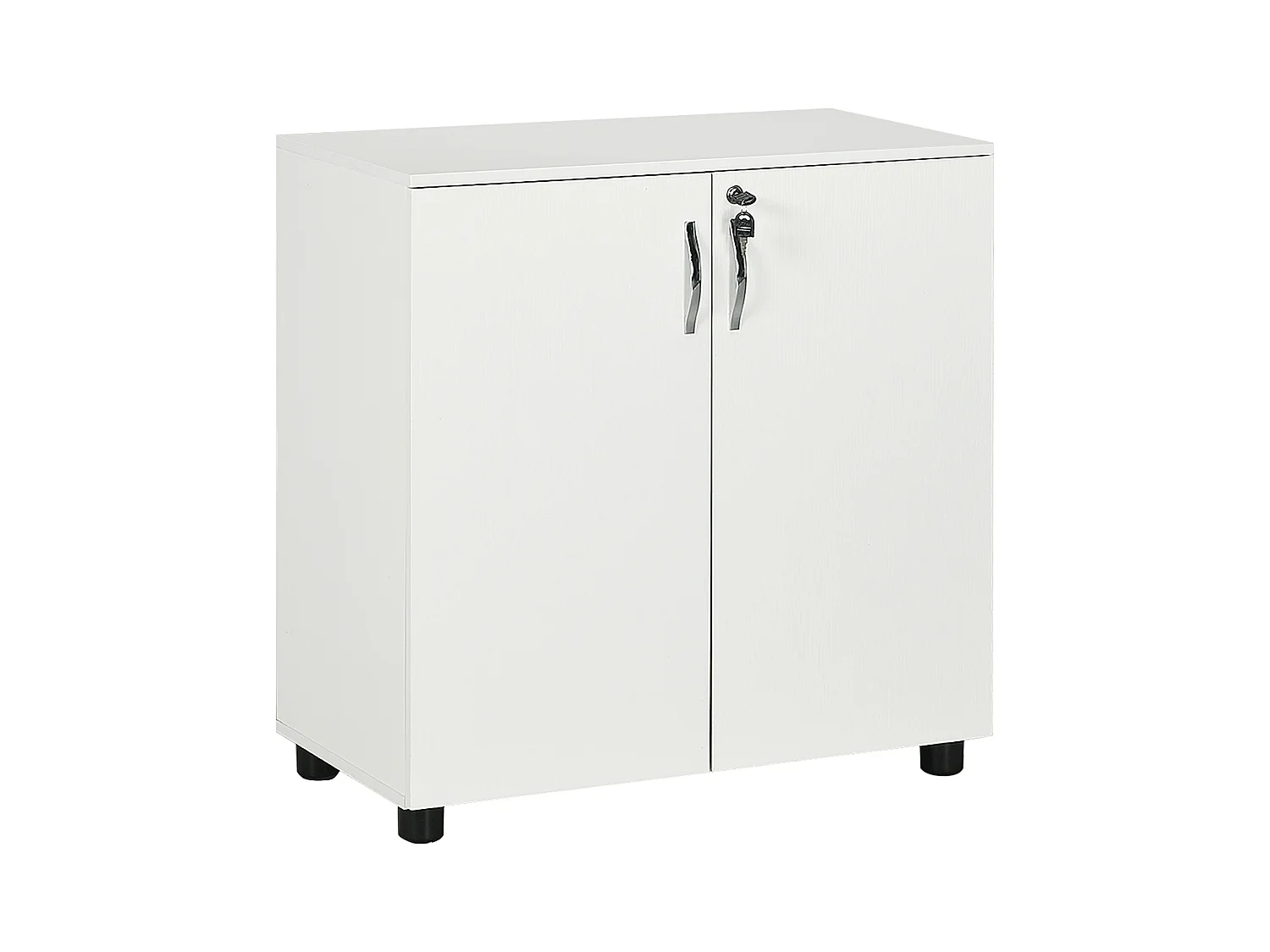 Vinsetto Mobile Ufficio Multiuso con Serratura 2 Ante e Mensola Legno