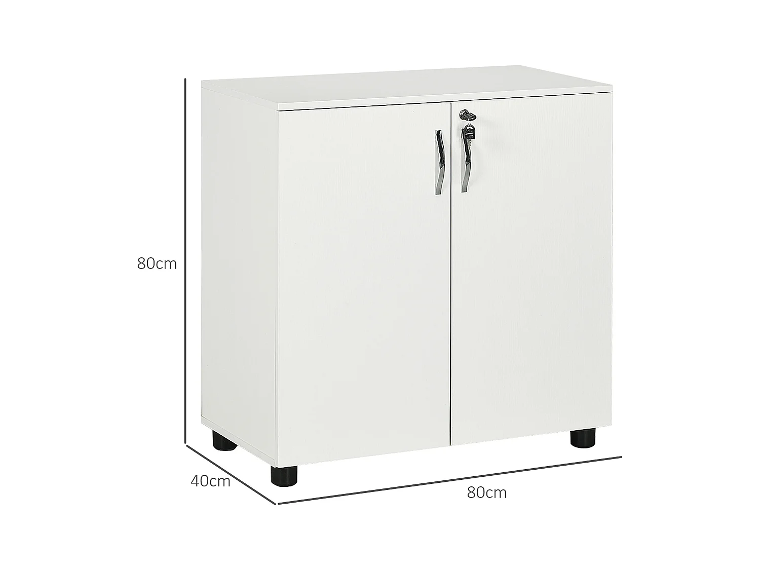 Vinsetto Mobile Ufficio Multiuso con Serratura 2 Ante e Mensola Legno