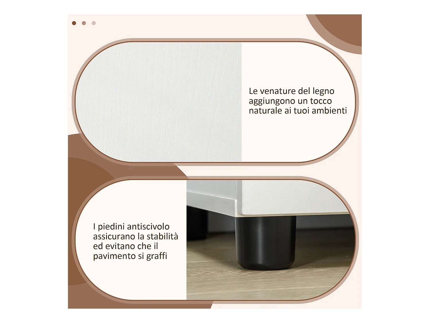 Vinsetto Mobile Ufficio Multiuso con Serratura 2 Ante e Mensola Legno