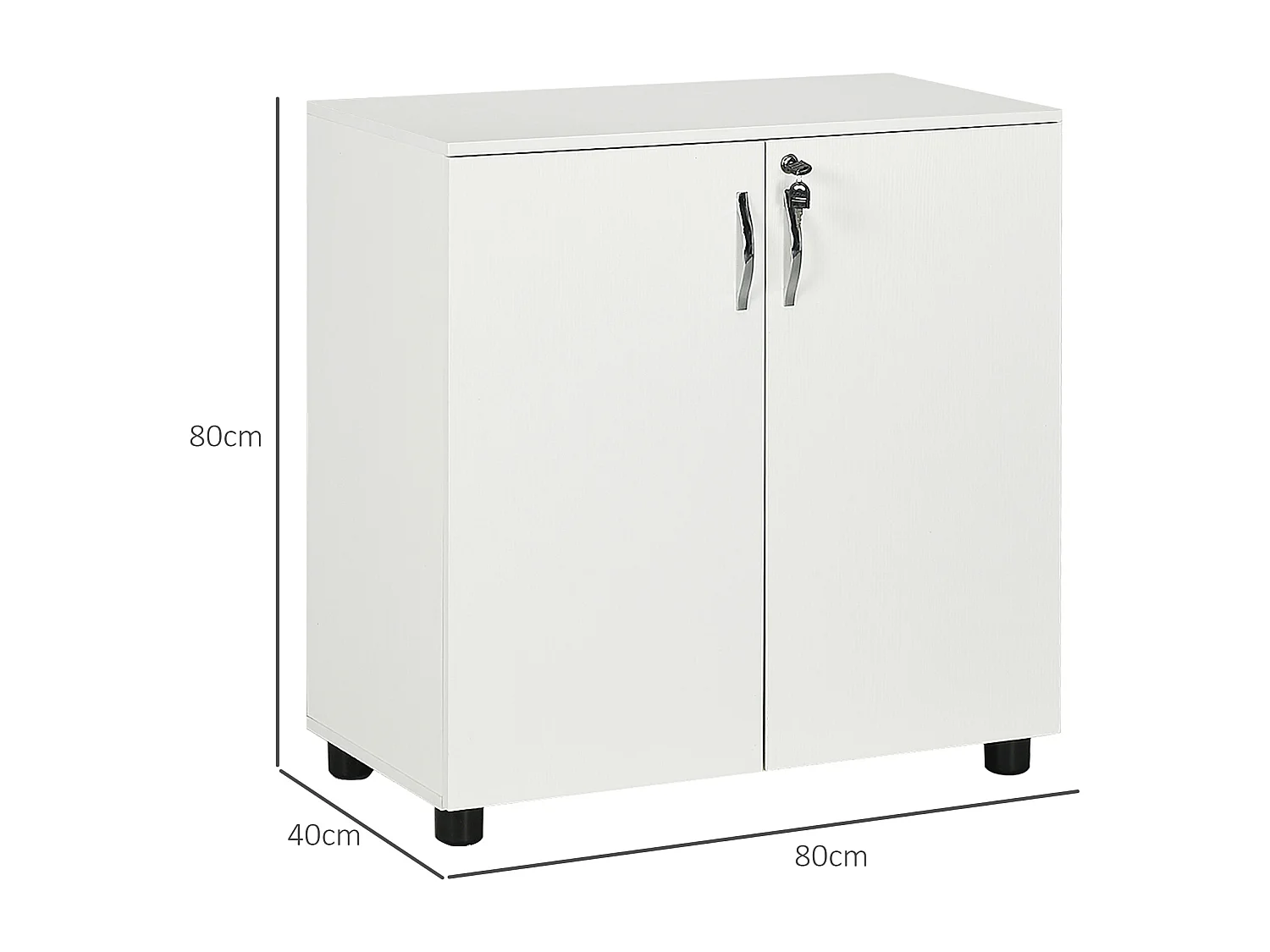 Vinsetto Mobile Ufficio Multiuso con Serratura 2 Ante e Mensola Legno