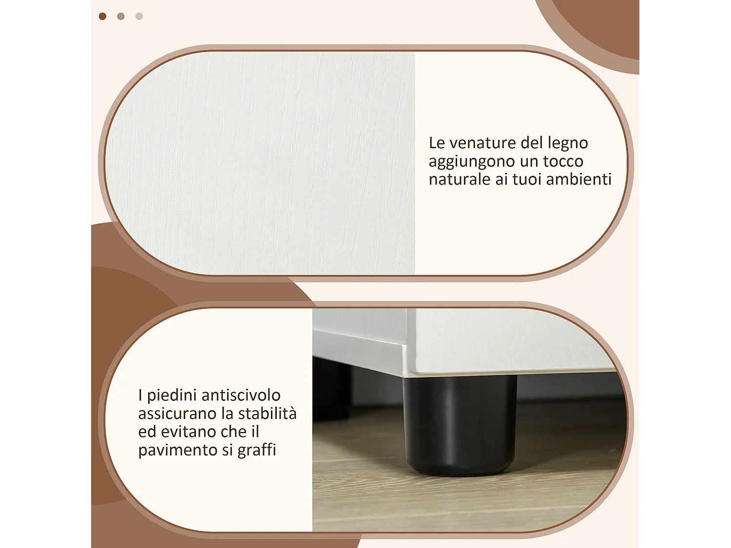 Vinsetto Mobile Ufficio Multiuso con Serratura 2 Ante e Mensola Legno