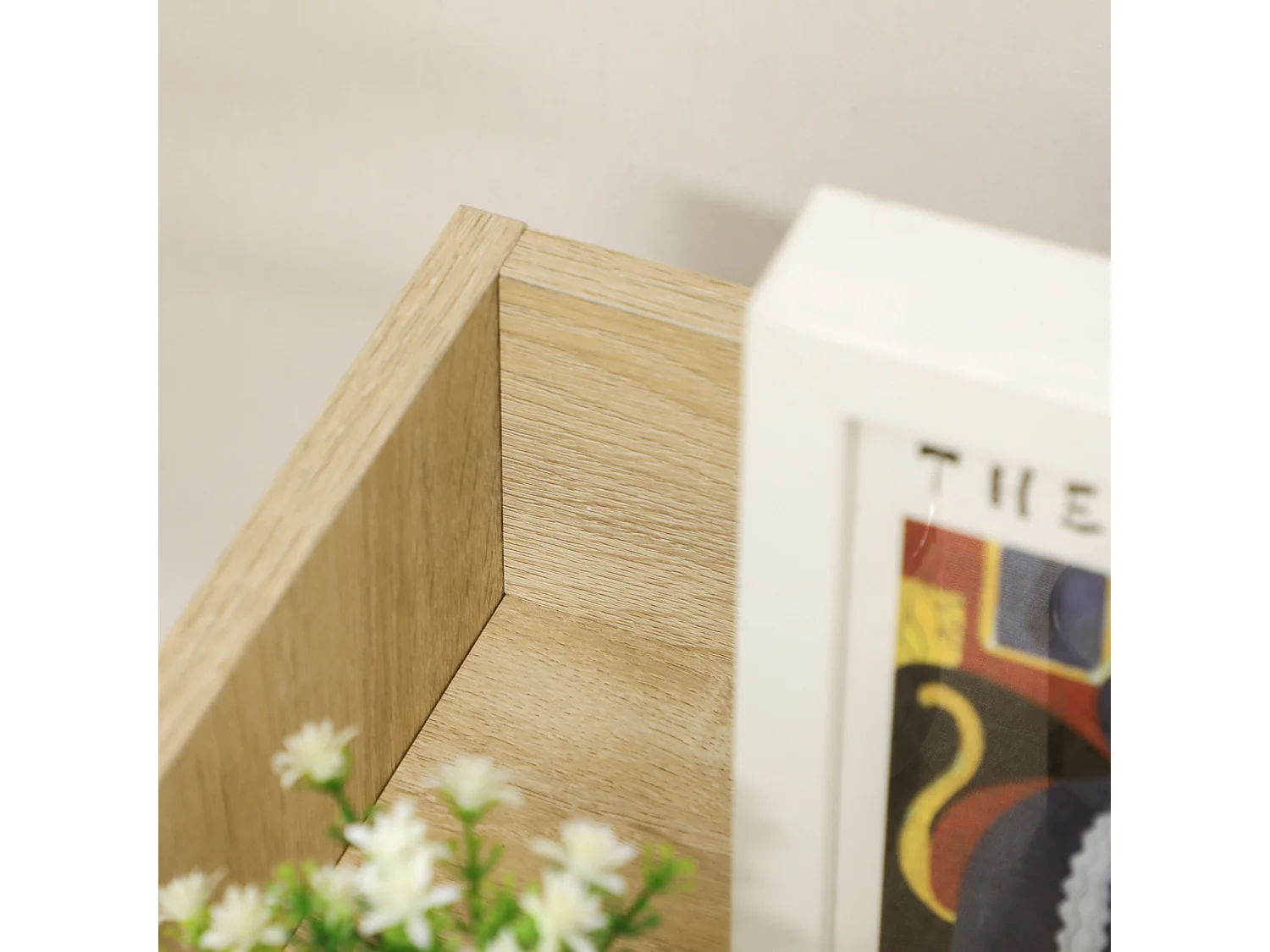 Cassettiera per ufficio a 4 cassetti con rotelle colore legno