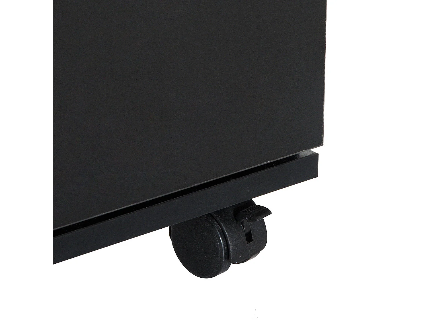 Cassettiera ufficio e casa 2 cassetti e ruote con freno in legno nero