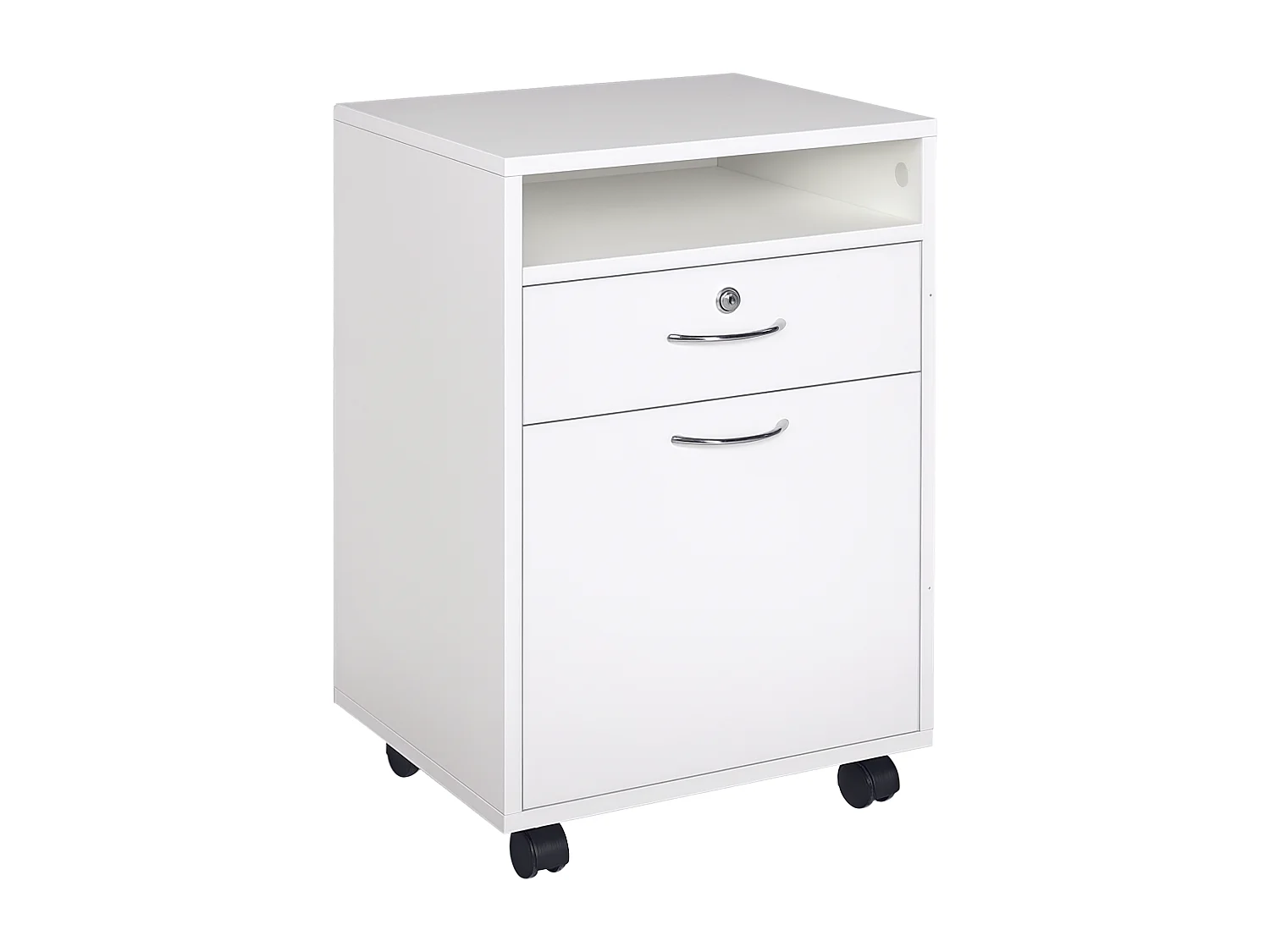 Cassettiera per ufficio in legno con 2 chiavi cassetto e armadietto