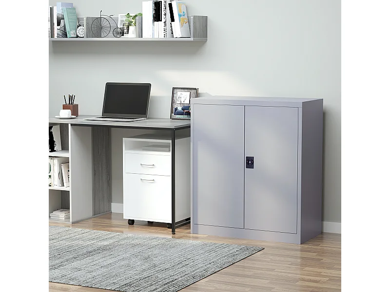 Armadietto mobile con ripiano regolabile e chiusura di sicurezza