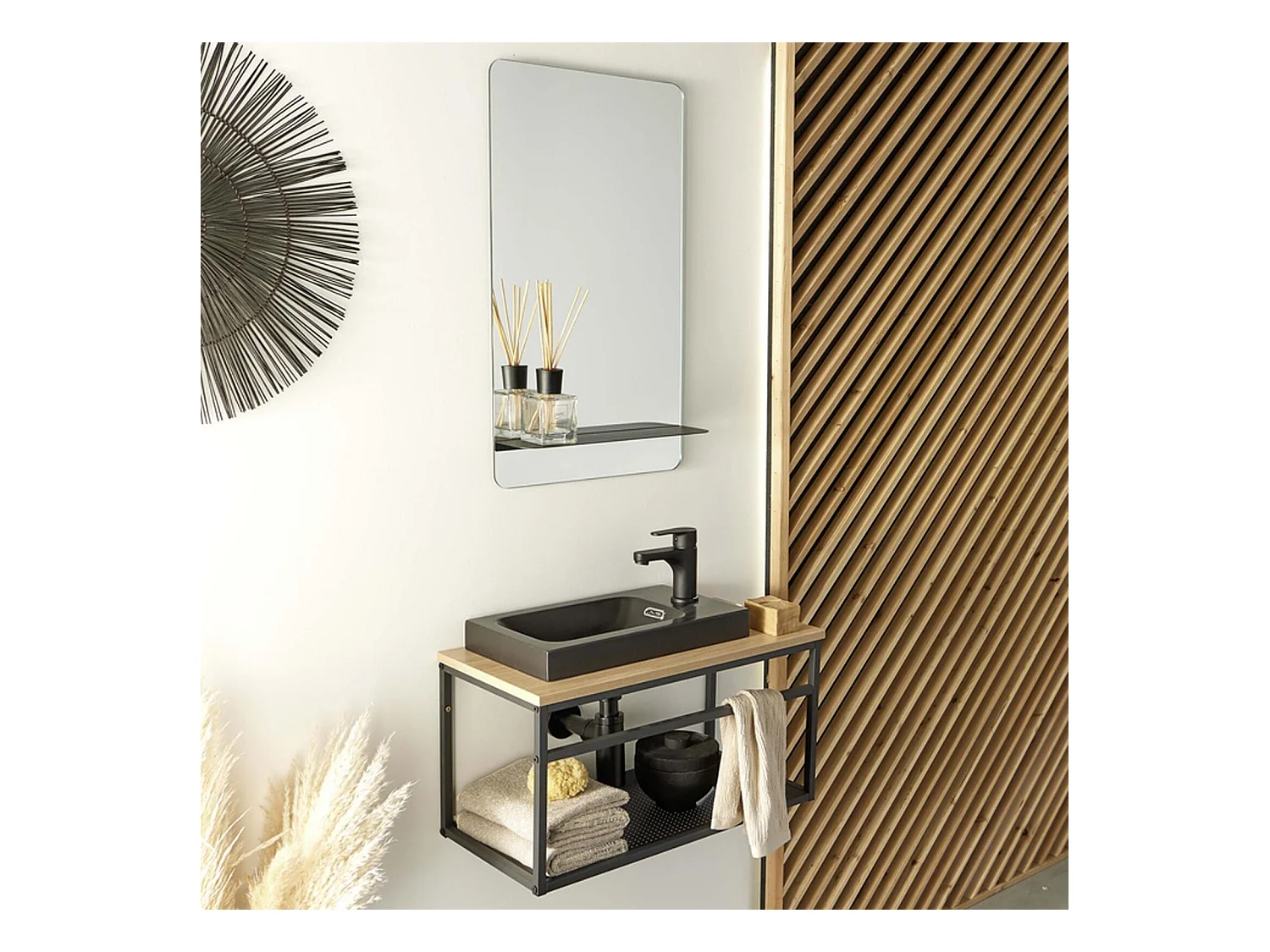 WILO großes Waschbeckenset mit 60cm Spiegel