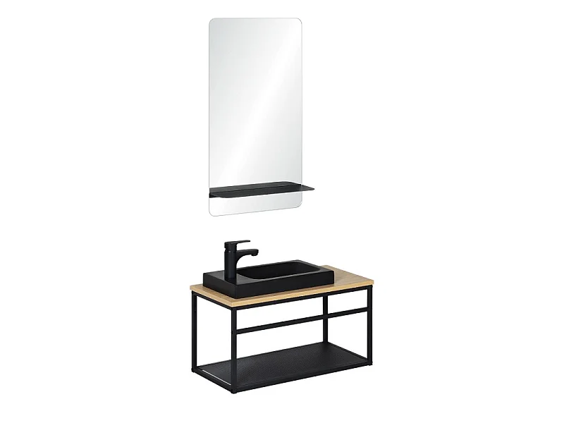Ensemble lave-mains WILO grande largeur avec miroir 60cm