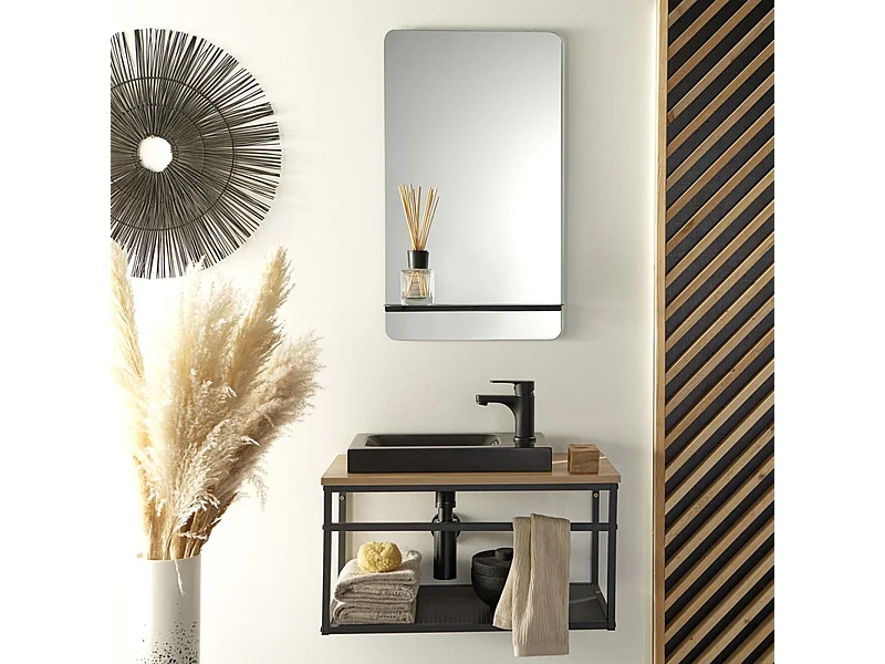 Conjunto de lavabo grande WILO con espejo de 60 cm