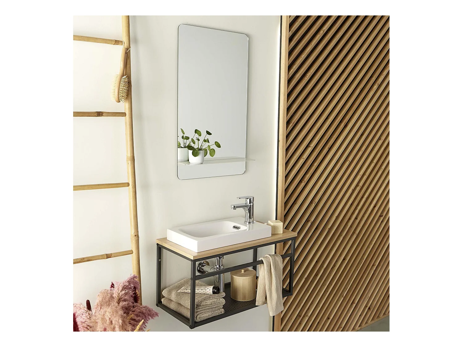 WILO großes Waschbeckenset mit 60cm Spiegel