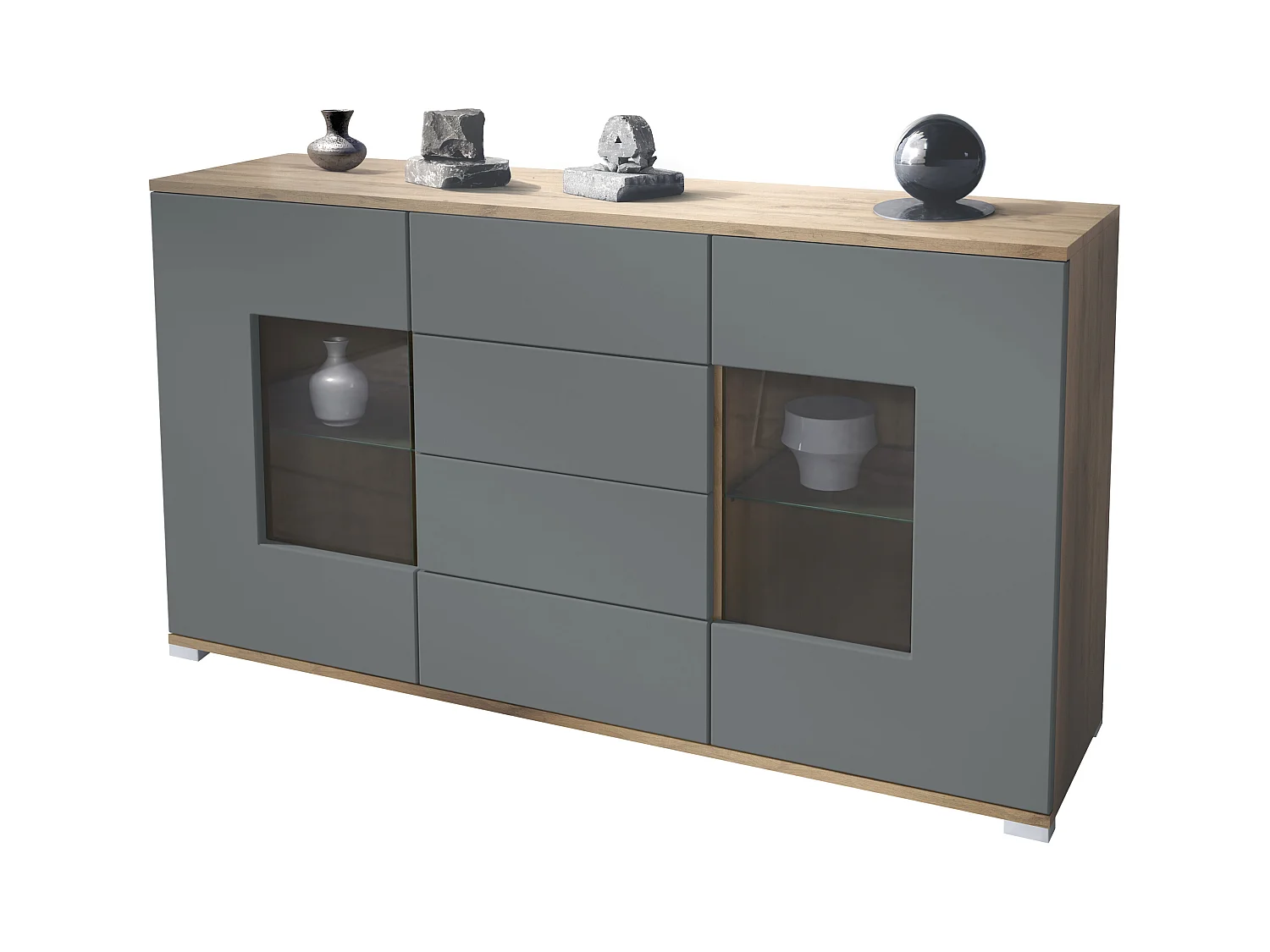 SIDEBOARD Grömitz Graphit Seidenmatt