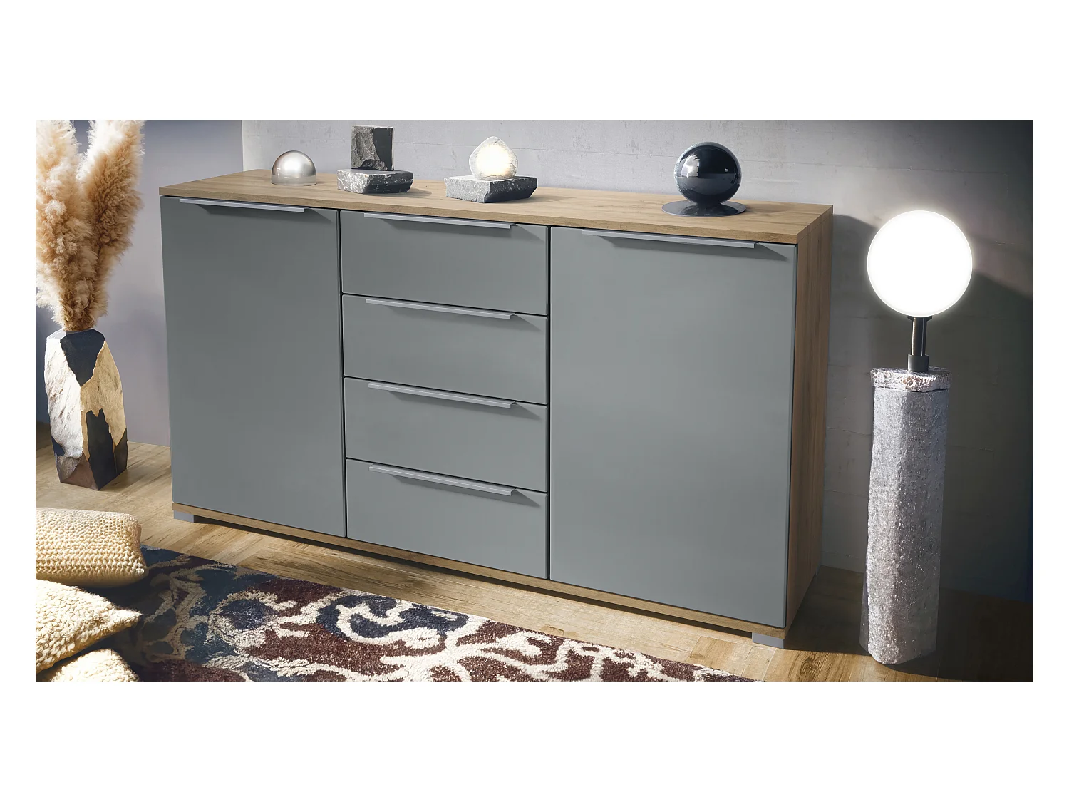 SIDEBOARD Linio Graphit Seidenmatt