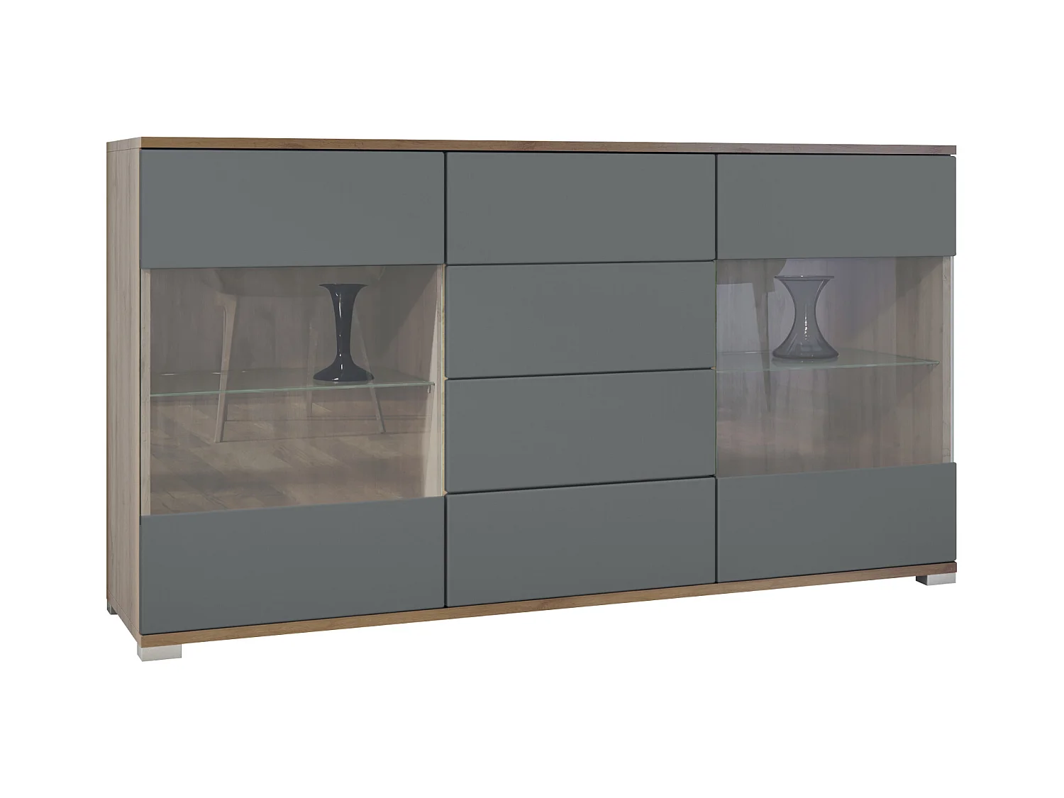 SIDEBOARD Bari Graphit Seidenmatt