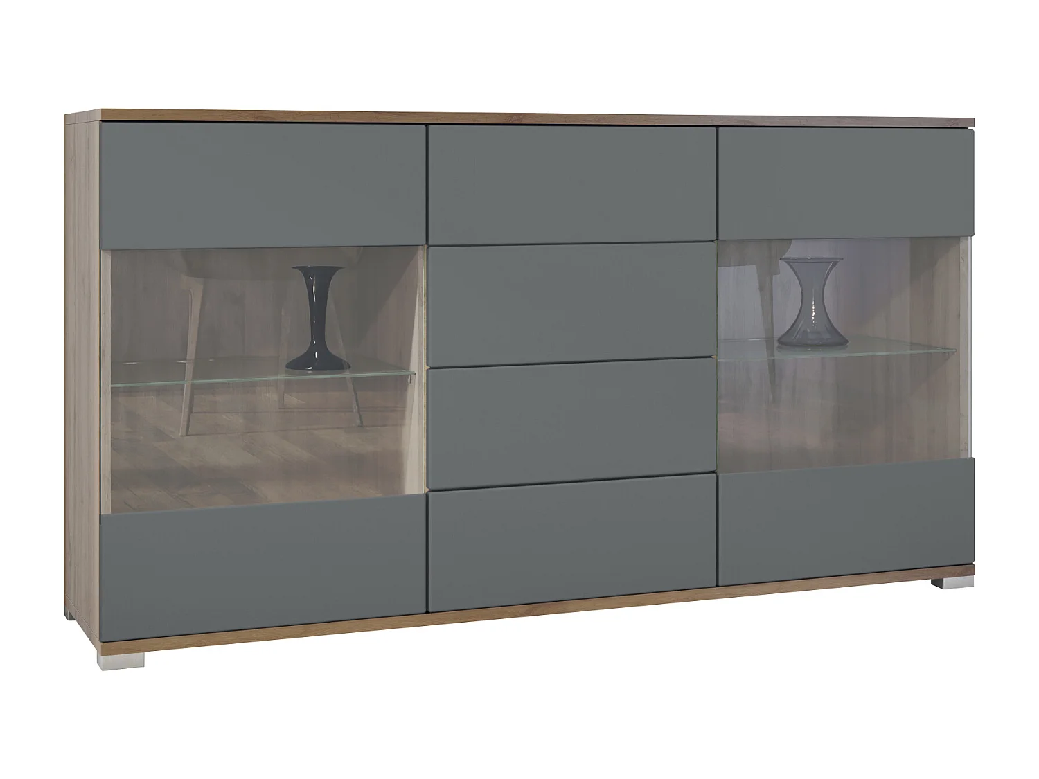 SIDEBOARD Bari Graphit Seidenmatt