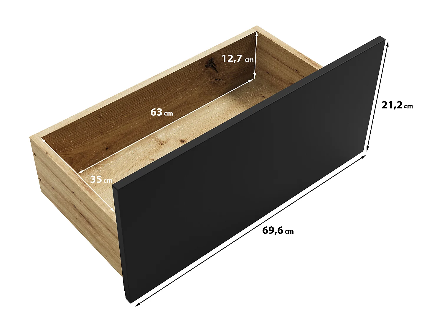 Skänk HELSINKI 150 cm, byrå, vardagsrumsmöbel, höga ben, färg ek artisan