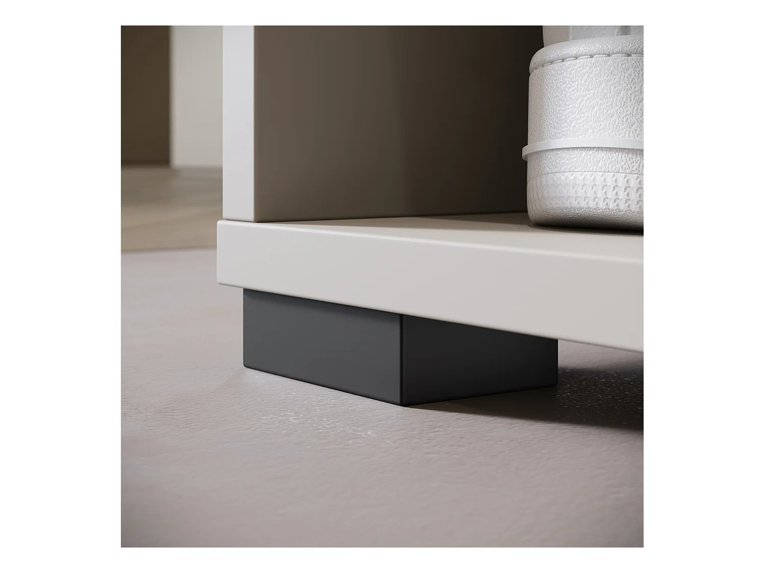 Armoire moderne 90 cm armoire dentrée avec miroir étagères et tringle mat beige cachemire