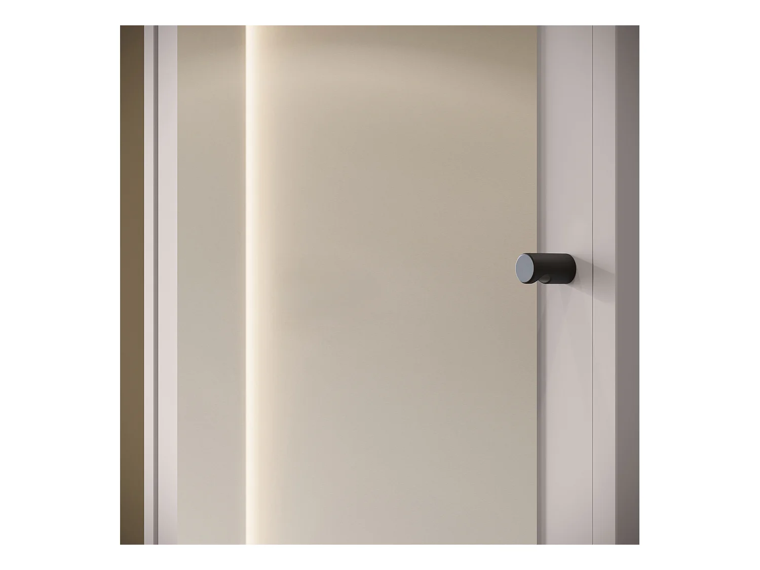 Armoire moderne 90 cm armoire dentrée avec miroir étagères et tringle mat beige cachemire