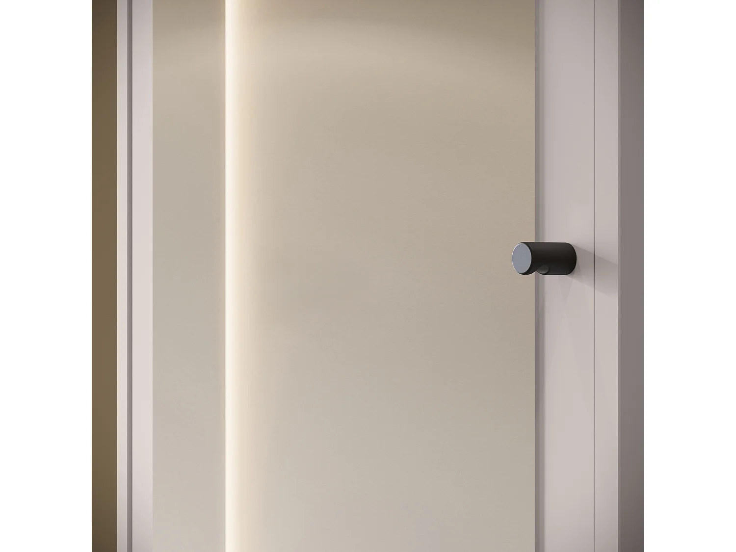 Moderne garderobekast 90 cm hal kast met spiegel planken en roede mat beige kasjmier