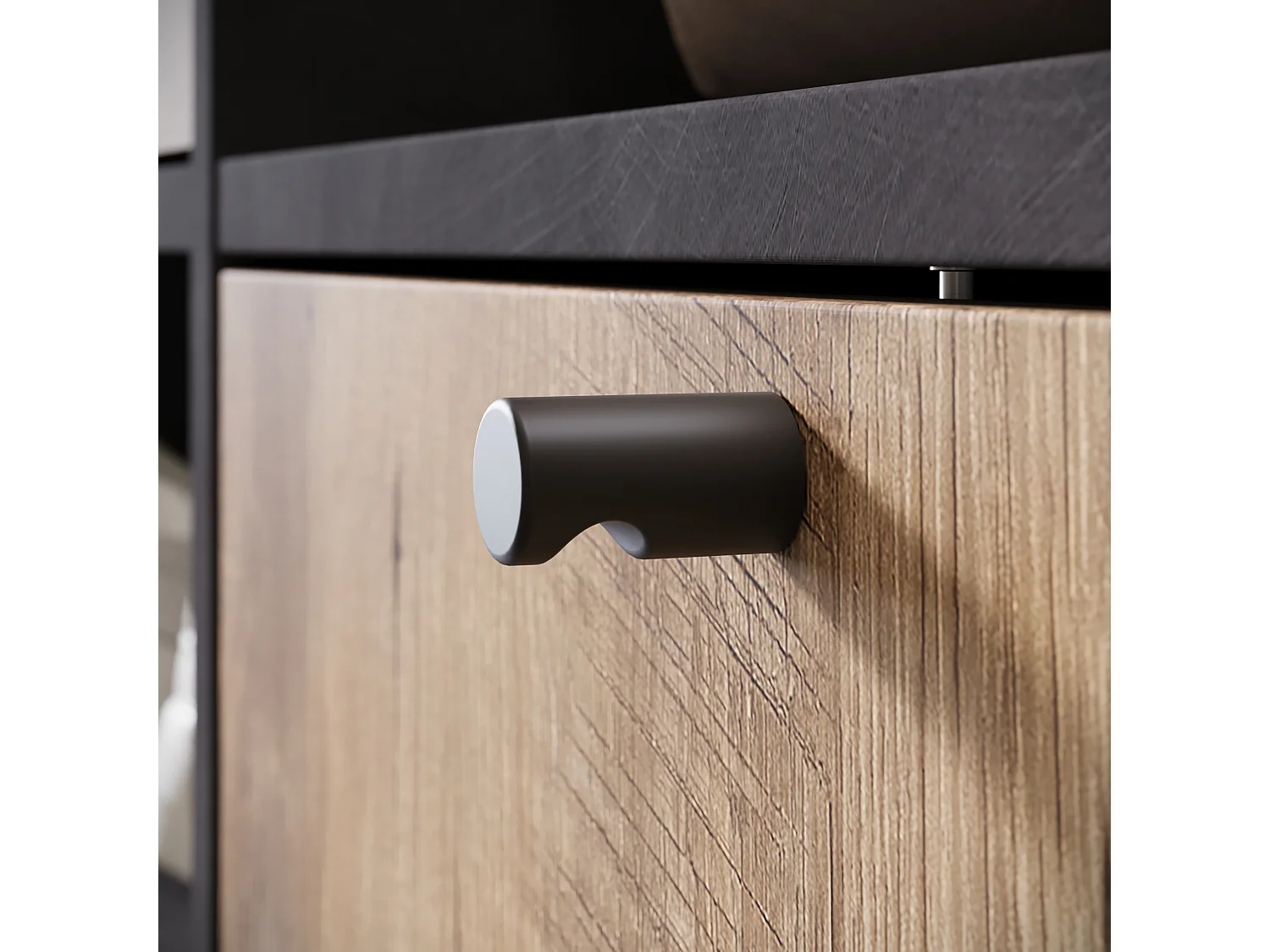 Garderobenschrank mit Spiegel DINO 90x190 cm, Flurmöbel, Schuhschrank, Garderobe mit Kleiderhaken, Farbe Matera/Kastanie