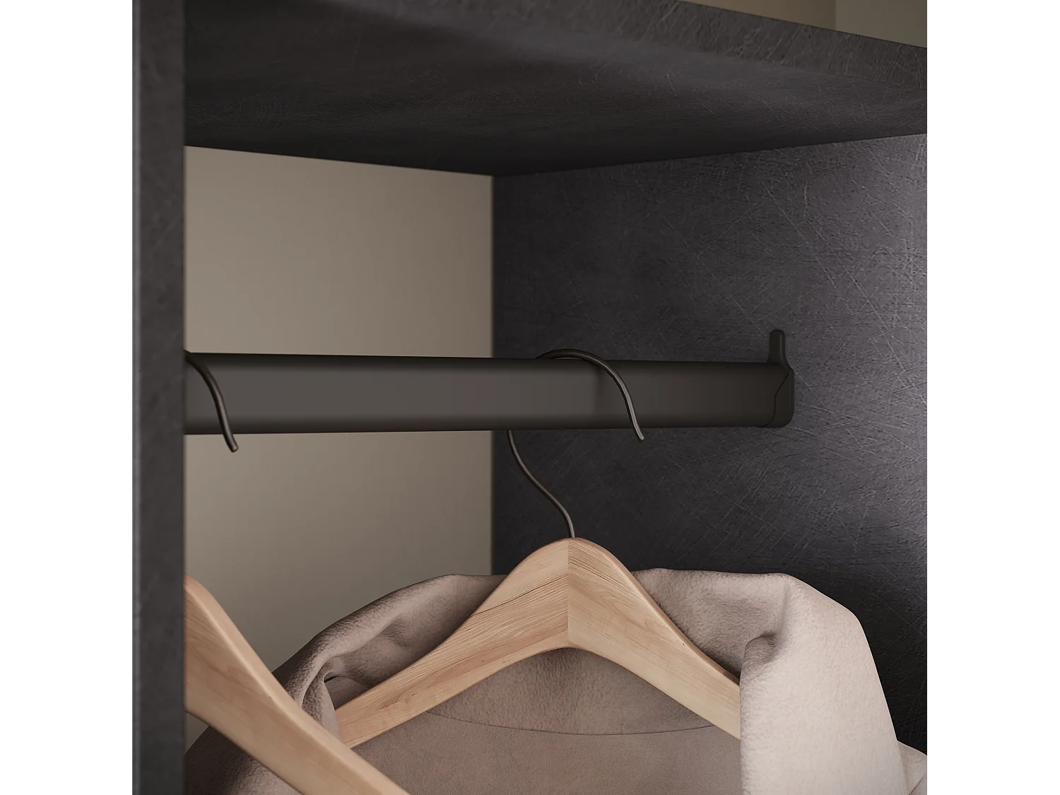 Garderobenschrank mit Spiegel DINO 90x190 cm, Flurmöbel, Schuhschrank, Garderobe mit Kleiderhaken, Farbe Matera/Kastanie