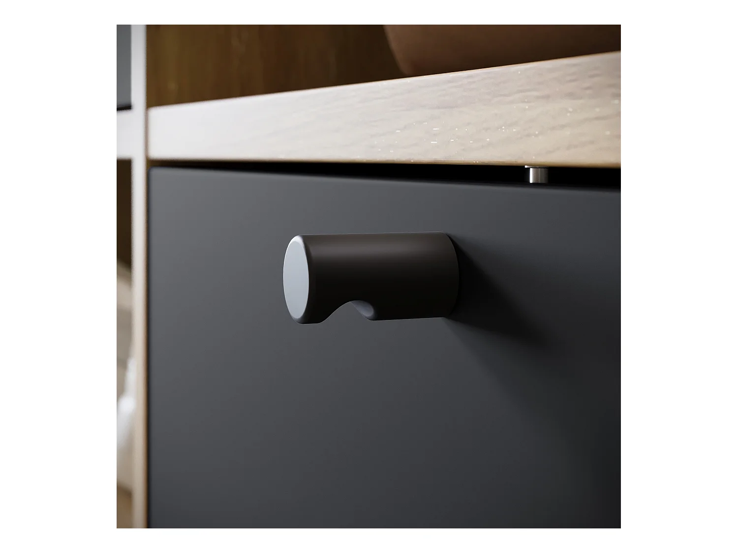 Armoire moderne 90 cm armoire dentrée avec miroir étagères et tringle mat artisan graphite noir