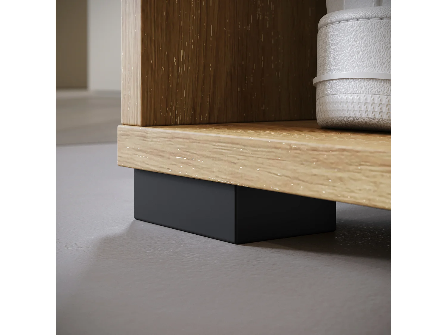 Moderne garderobekast 90 cm hal kast met spiegel planken en roede mat artisan zwart grafiet
