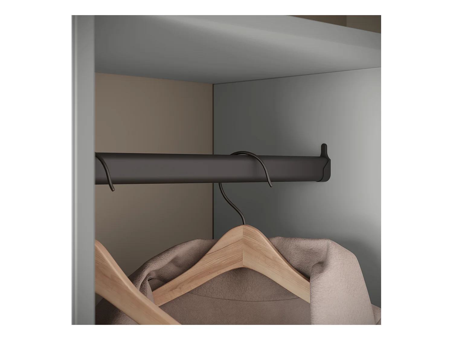 Armoire moderne 90 cm armoire dentrée avec miroir étagères et tringle mat pallad gris