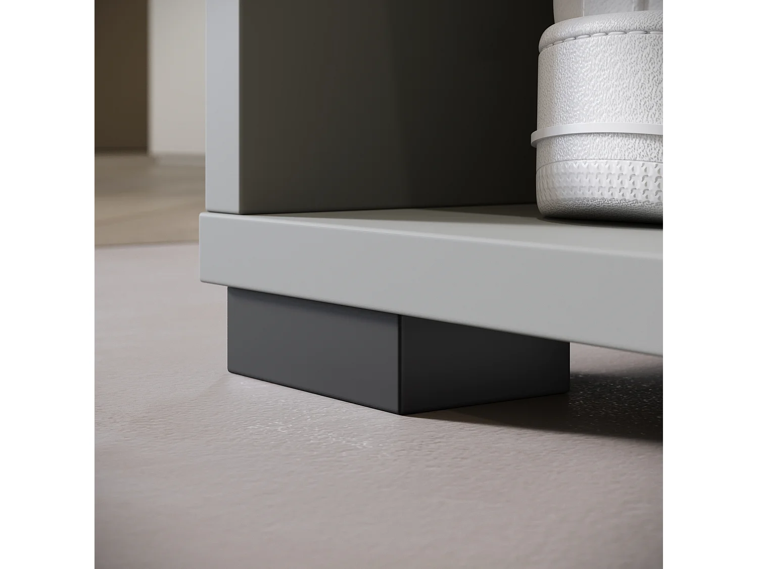 Armoire moderne 90 cm armoire dentrée avec miroir étagères et tringle mat pallad gris