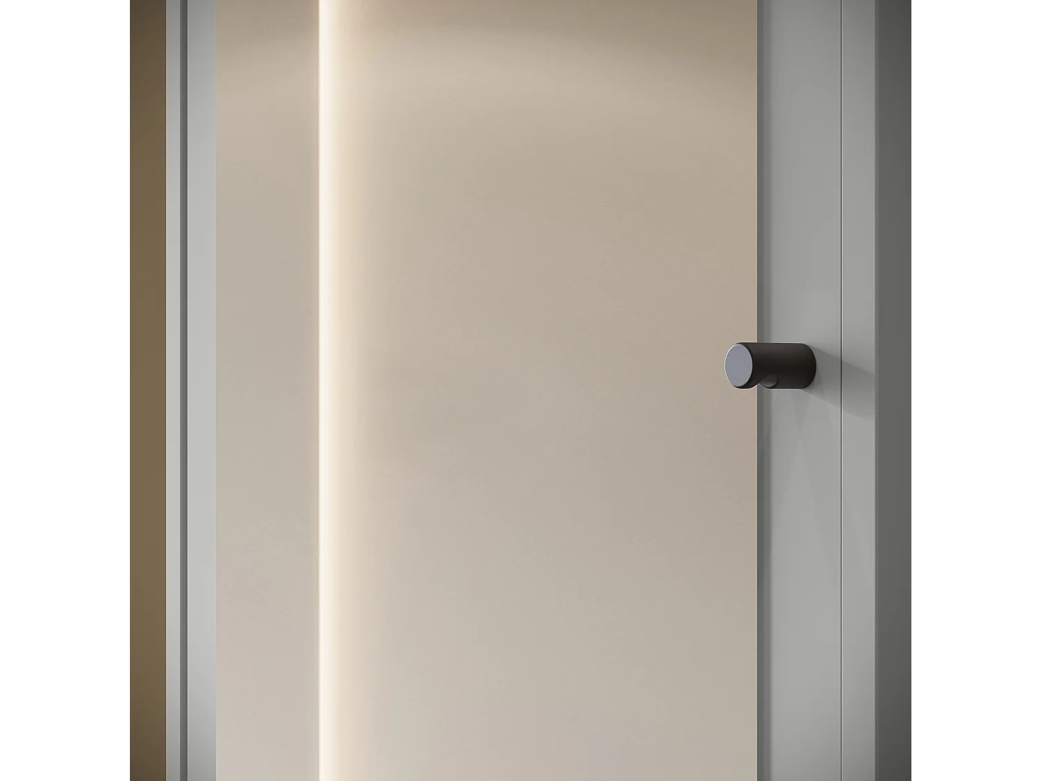 Armoire moderne 90 cm armoire dentrée avec miroir étagères et tringle mat pallad gris