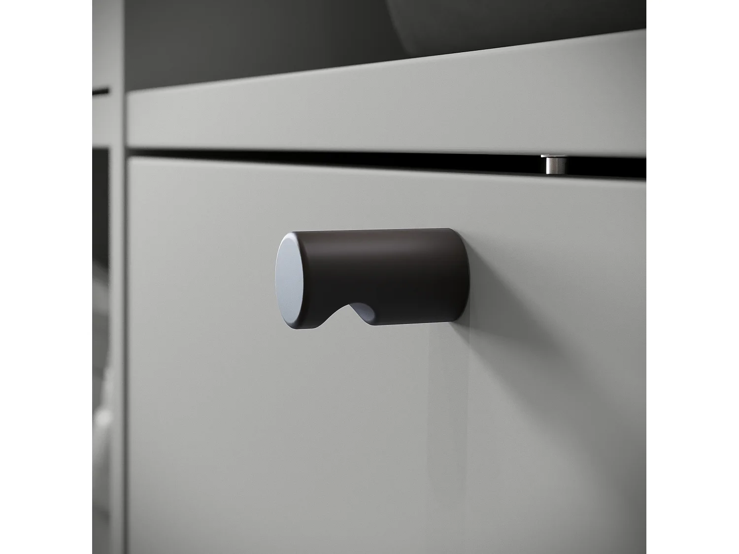 Armoire moderne 90 cm armoire dentrée avec miroir étagères et tringle mat pallad gris