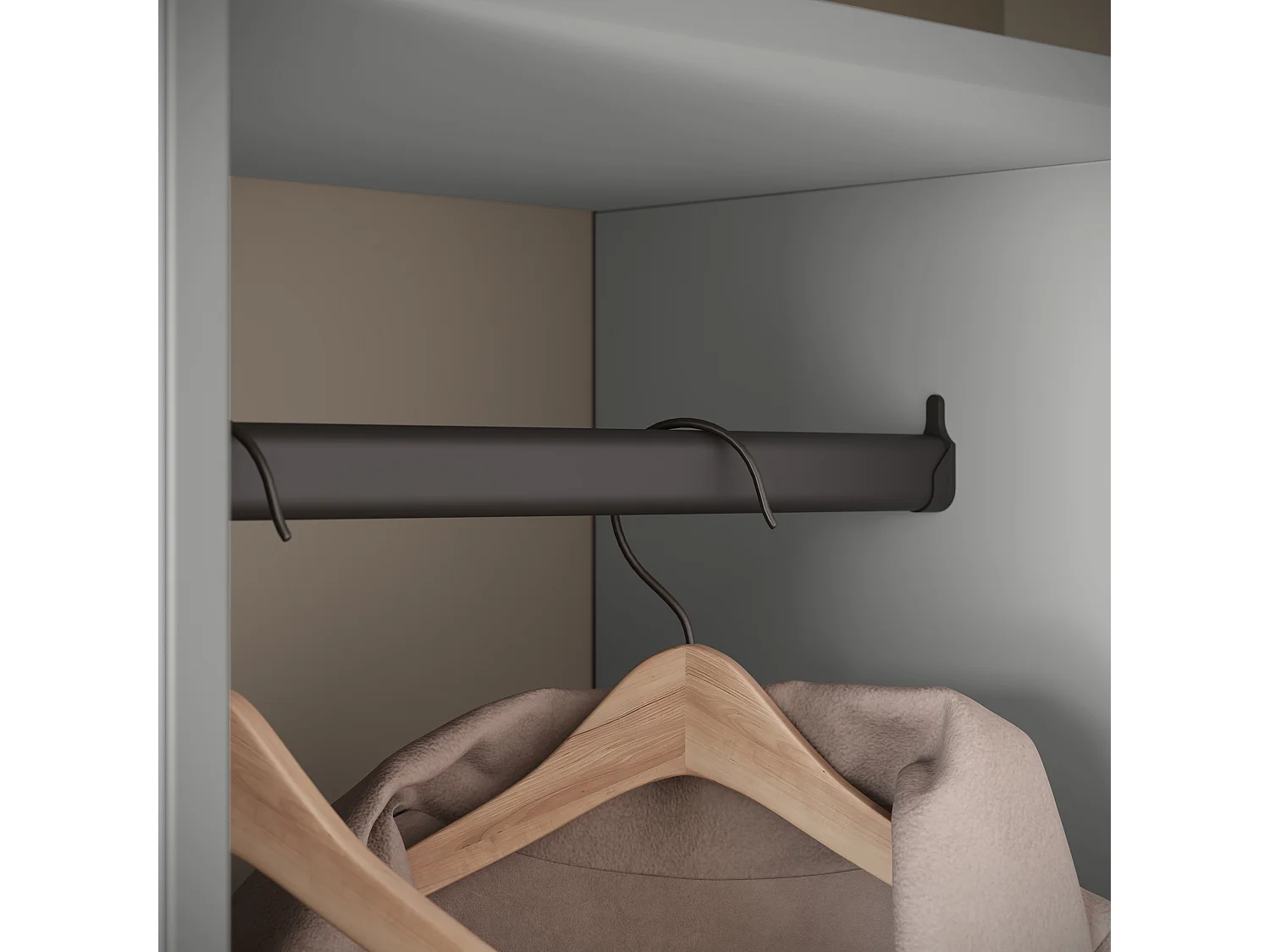 Armoire moderne 90 cm armoire dentrée avec miroir étagères et tringle mat pallad gris