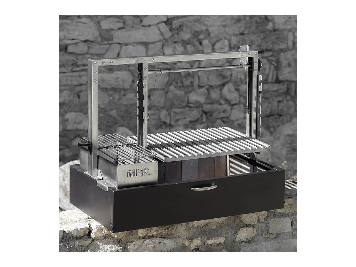 Barbecue Argentin à Poser Santa Maria Asado - A poser - Mixte Grille/Foyer - Acier robuste pour cuisson au feu de bois