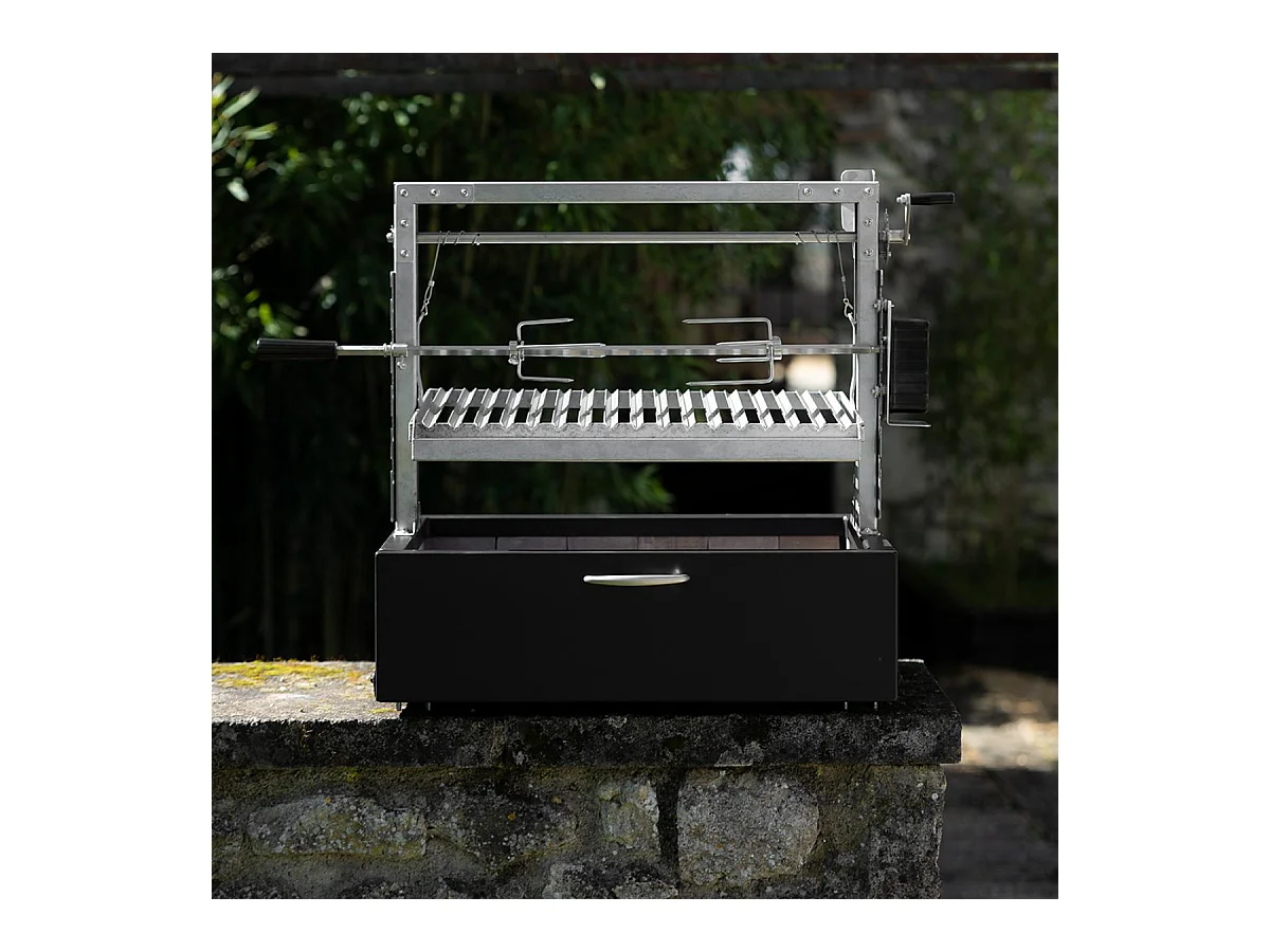 Barbecue Argentin à Poser Santa Maria Asado - A poser - Mixte Grille/Foyer - Acier robuste pour cuisson au feu de bois