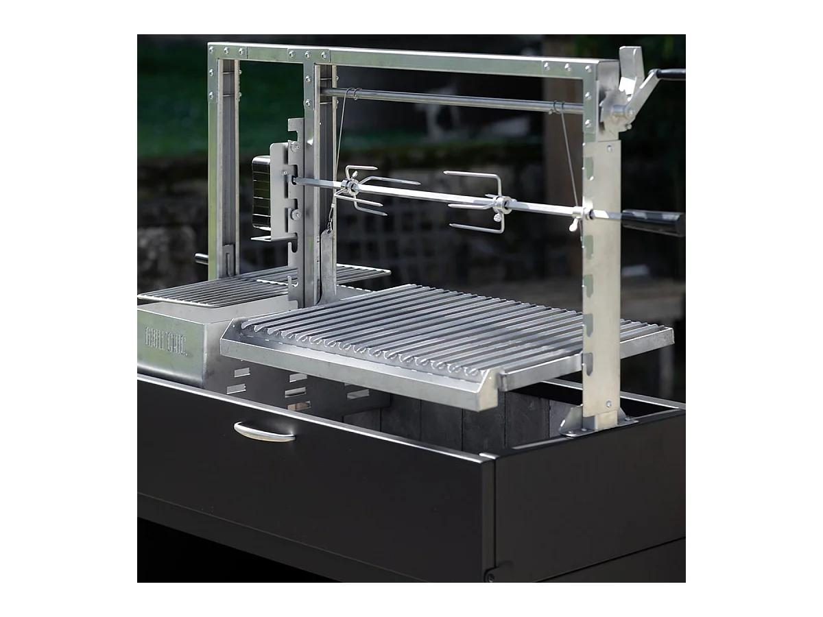 Barbecue Argentin à Poser Santa Maria Asado - Sur meuble - Grille L - Acier robuste pour cuisson au feu de bois