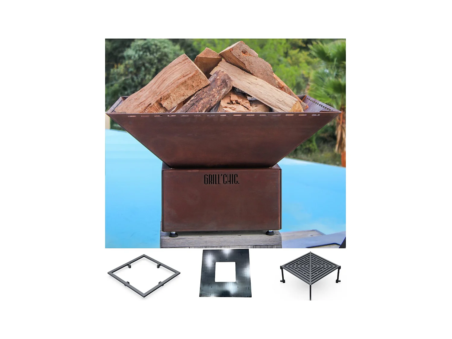 Kit de cuisson Brasero MINI CEVENOL Rond 40 cm - Accessoire Cuisson Brasero Plancha Barbecue