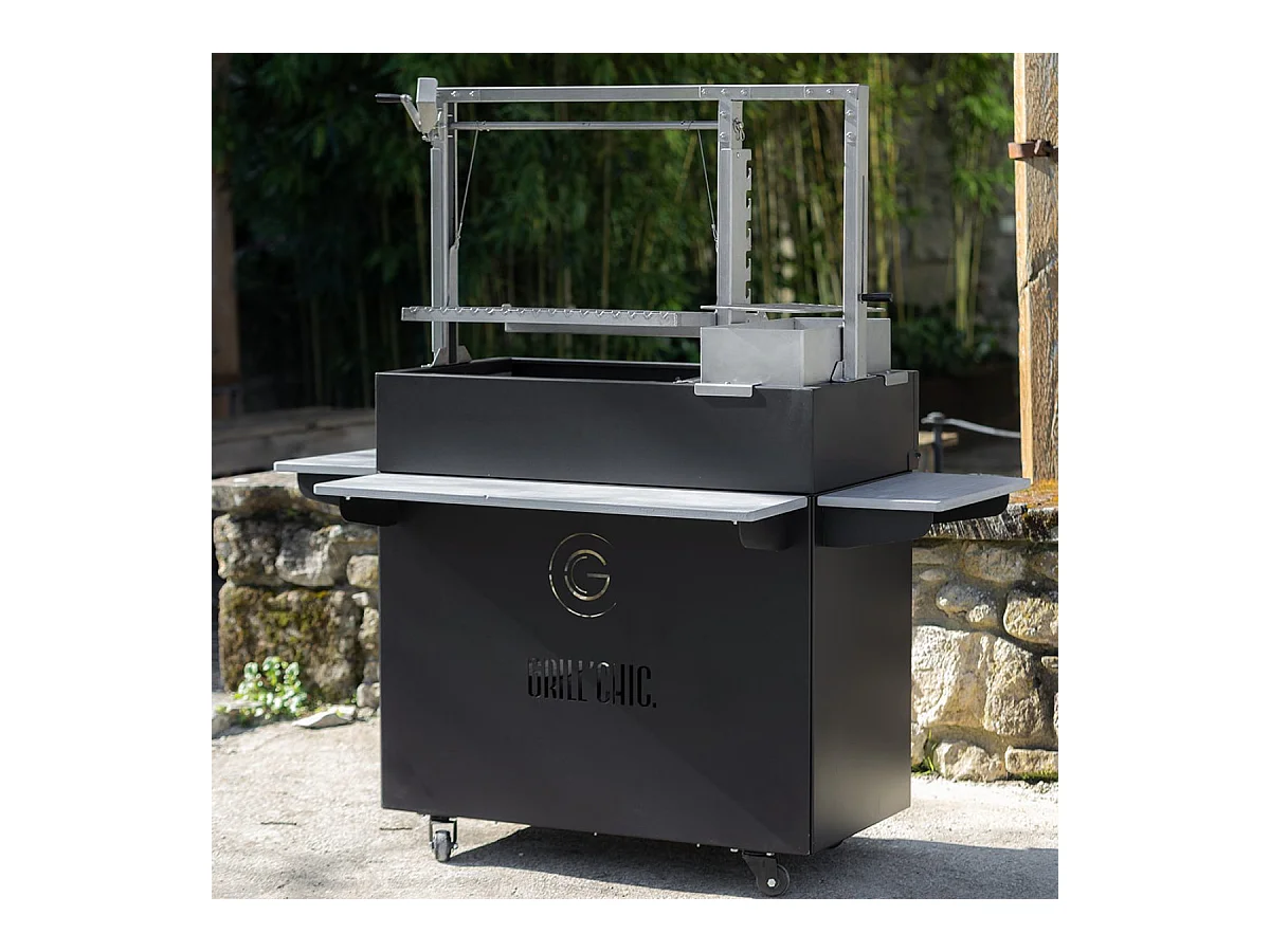 Barbecue Argentin à Poser Santa Maria Asado - Sur meuble - Mixte Grille/Foyer - Acier robuste pour cuisson au feu de bois