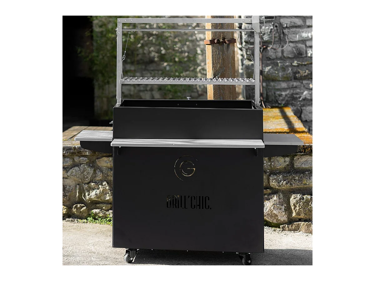 Barbecue Argentin à Poser Santa Maria Asado - Sur meuble - Mixte Grille/Foyer - Acier robuste pour cuisson au feu de bois