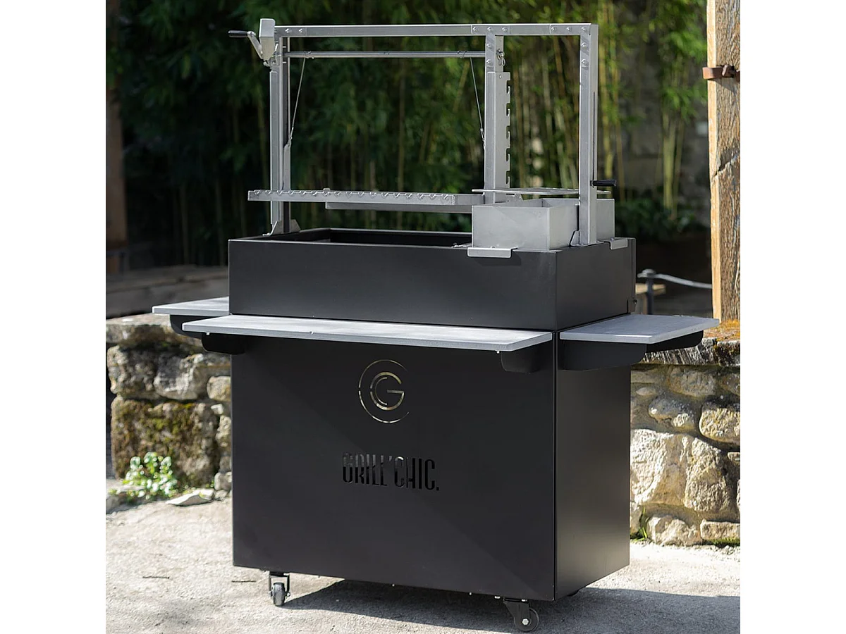 Barbecue Argentin à Poser Santa Maria Asado - Sur meuble - Mixte Grille/Foyer - Acier robuste pour cuisson au feu de bois