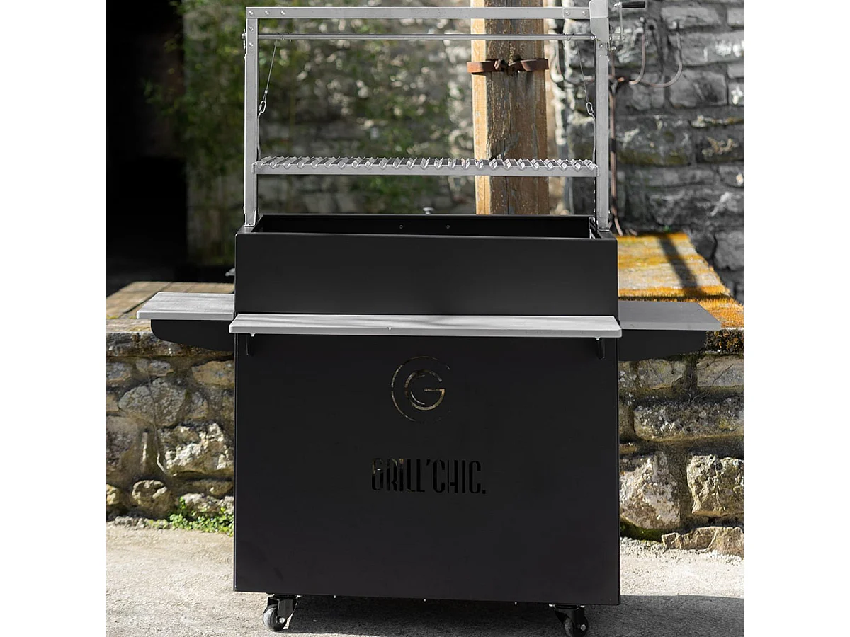 Barbecue Argentin à Poser Santa Maria Asado - Sur meuble - Mixte Grille/Foyer - Acier robuste pour cuisson au feu de bois