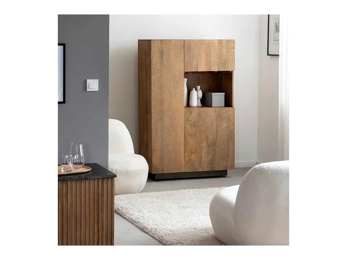 Armoire en bois de manguier et métal Isil