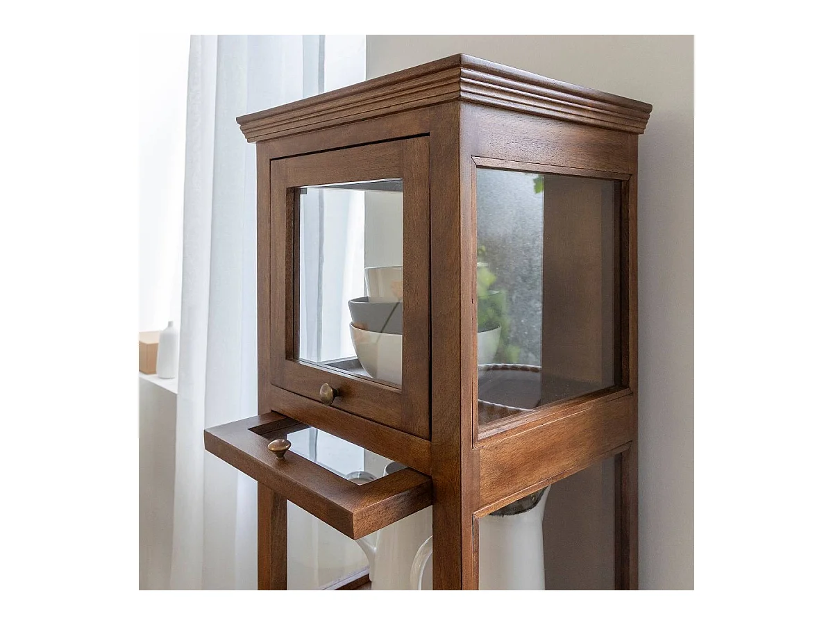 Colonne vitrée en bois de manguier Remick