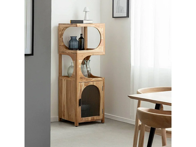 Colonne 1 étagère en bois d'acacia Emyr