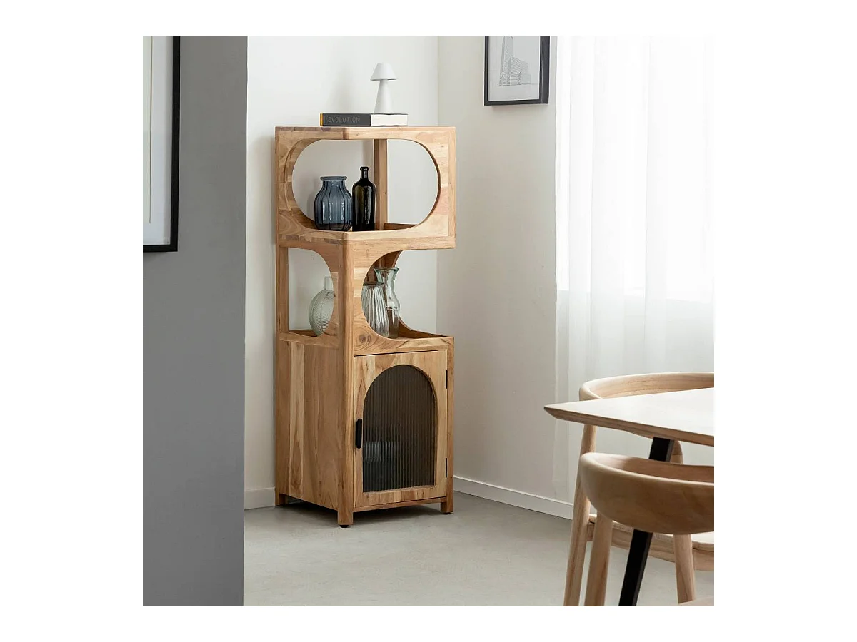 Colonne 1 étagère en bois d'acacia Emyr