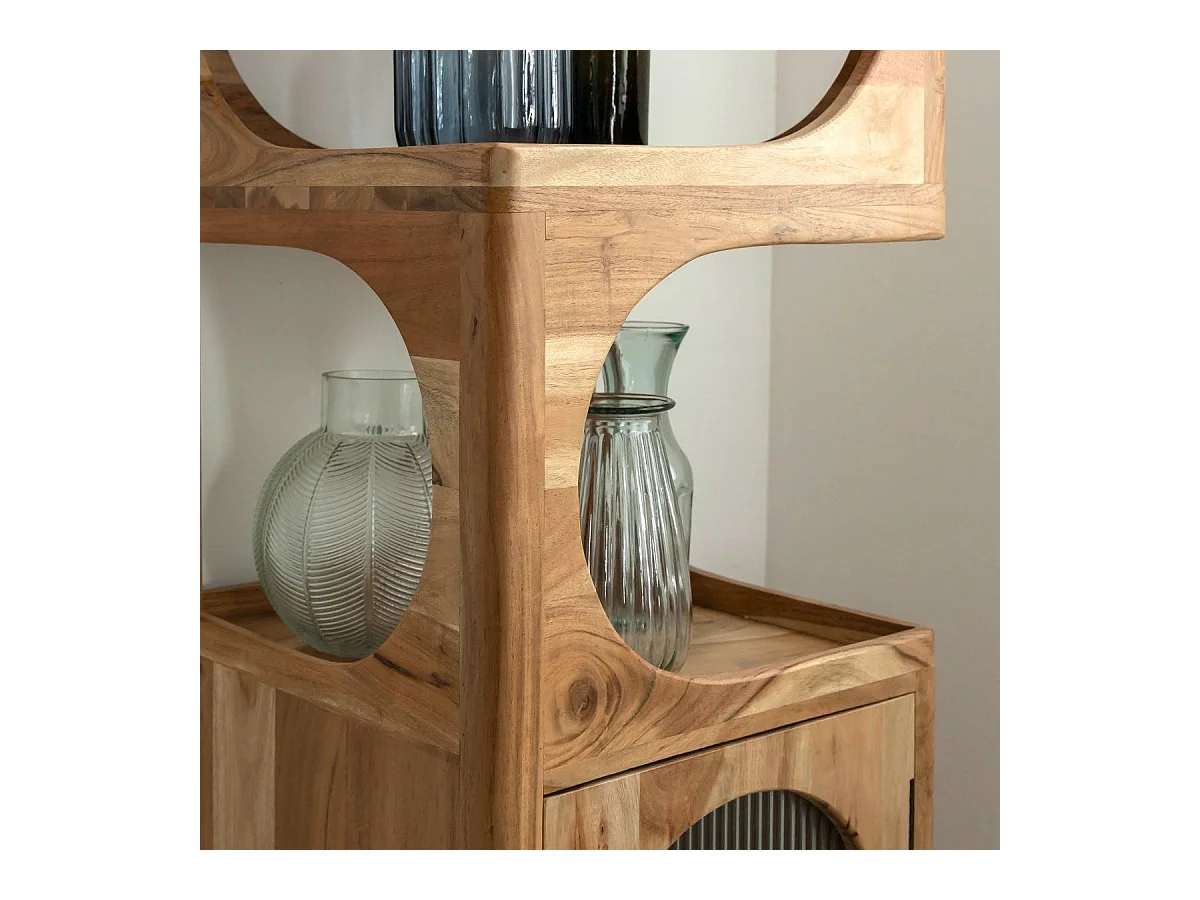 Colonne 1 étagère en bois d'acacia Emyr