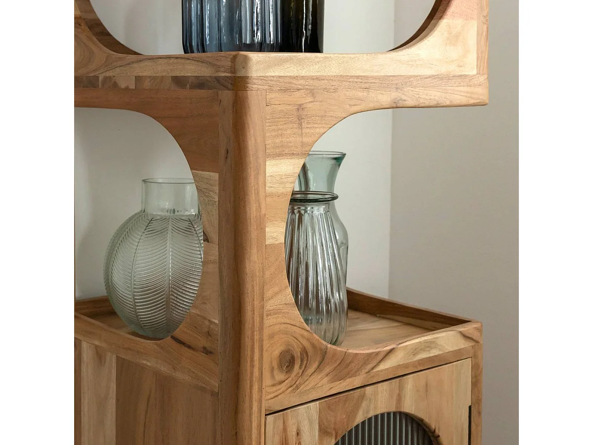 Colonne 1 étagère en bois d'acacia Emyr