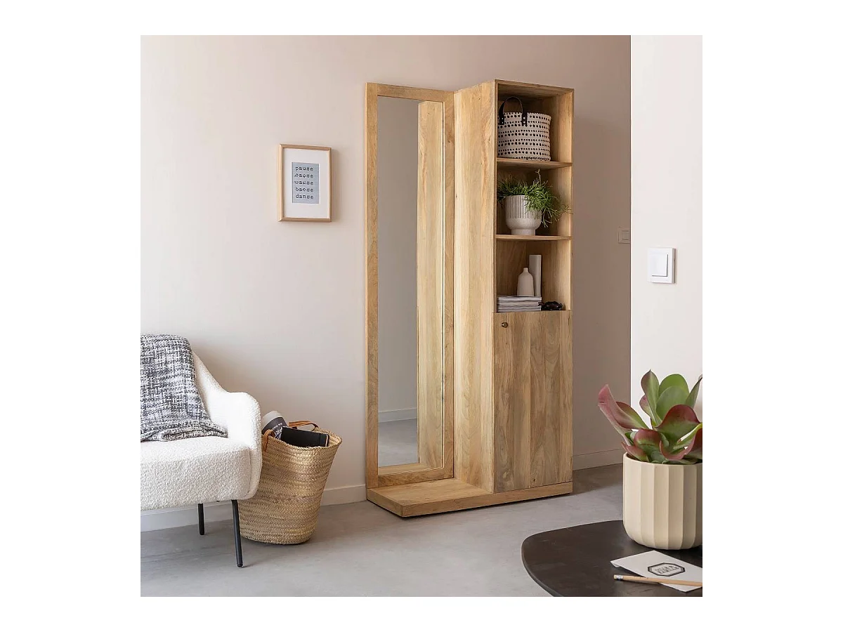 Dressing avec miroir en bois de manguier Juliet
