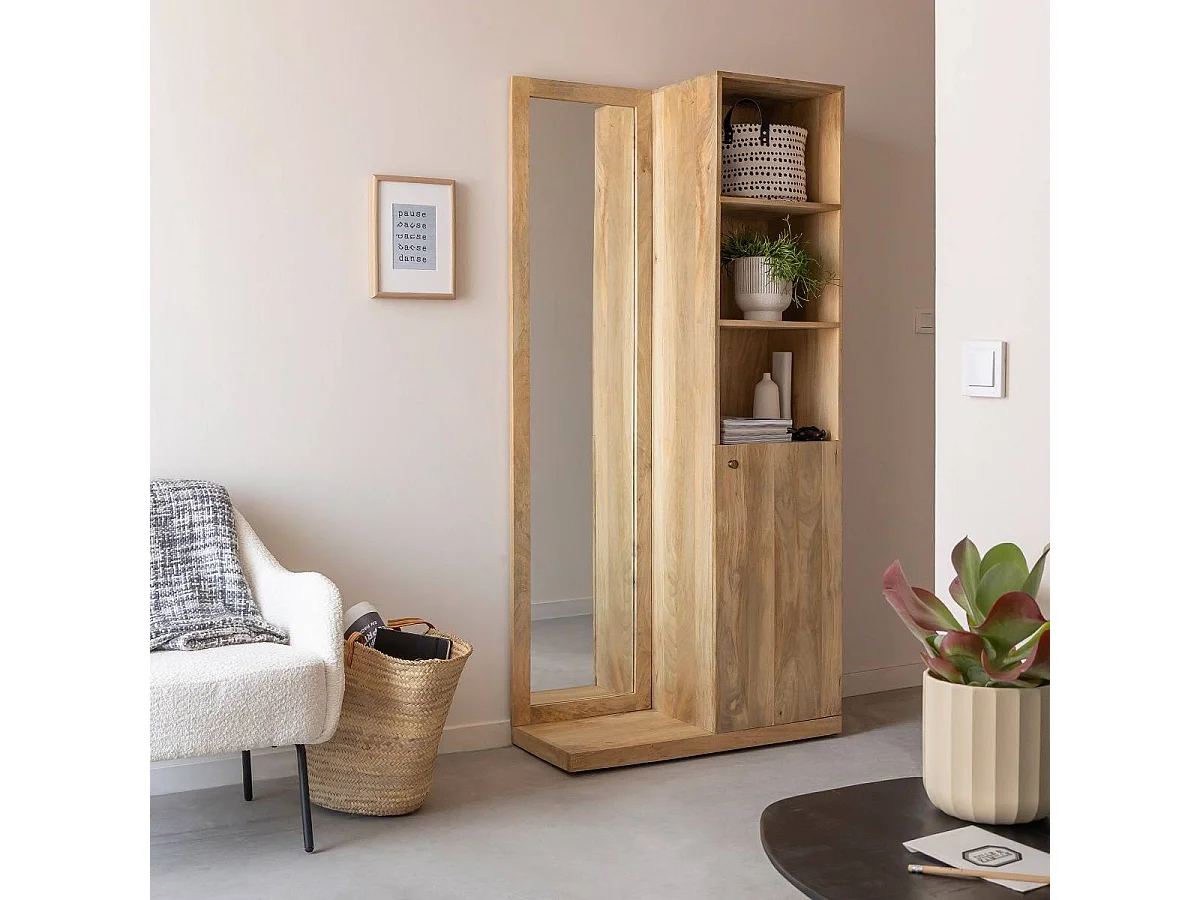 Dressing avec miroir en bois de manguier Juliet